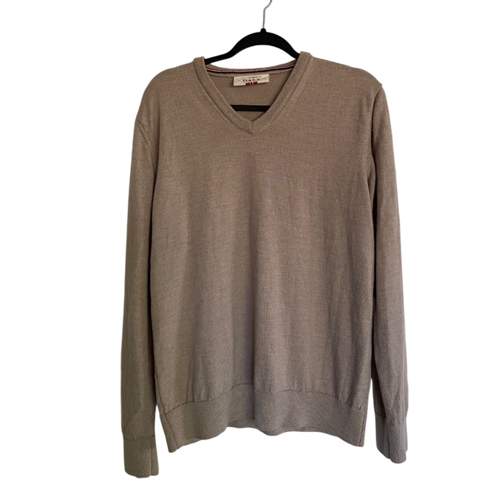 Dale of Norway Sweater Merino Wool Mens V-neck Pull Over